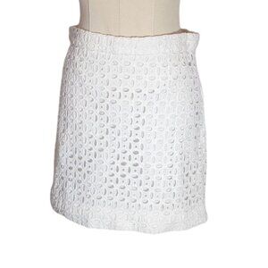 J.Crew White Eyelet Cotton Mini Skirt Womens Size 2